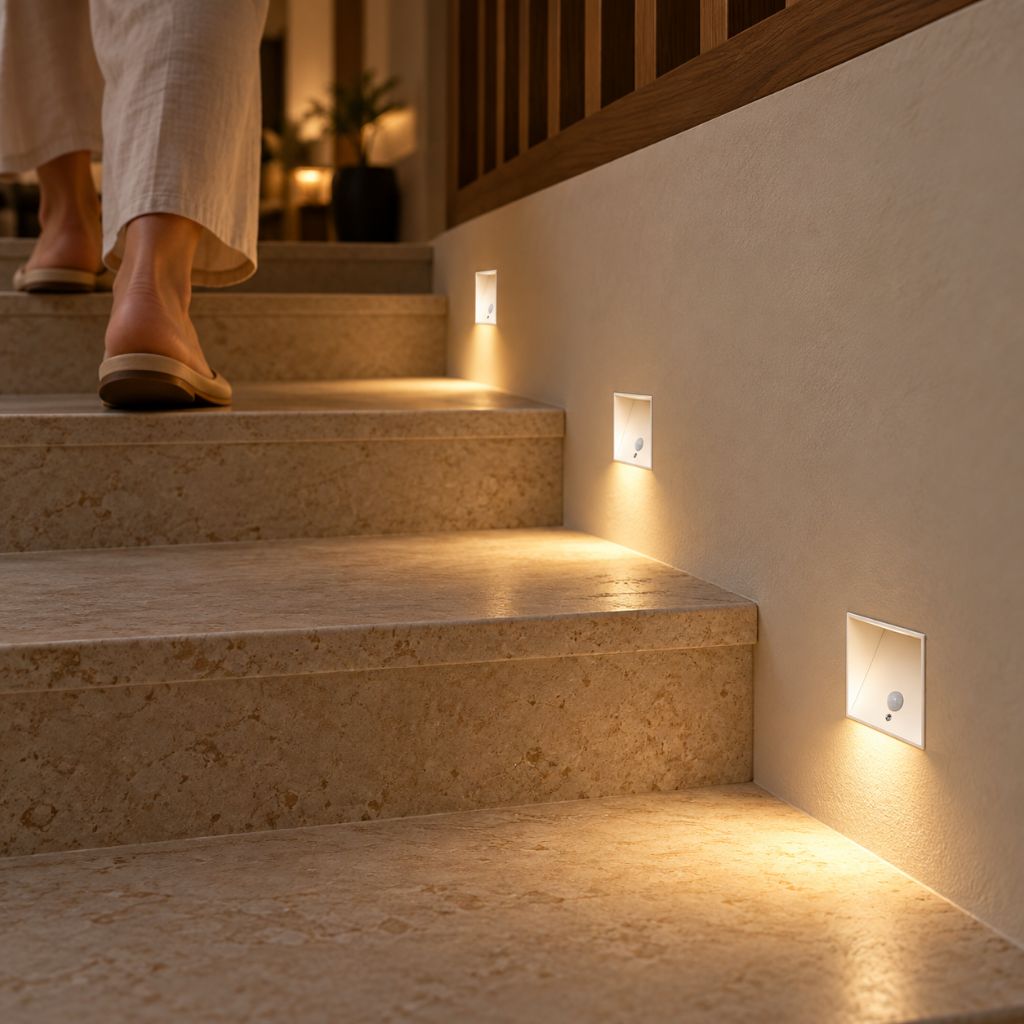 Trimless Recessed LED Step Light with Optional PIR Sensor