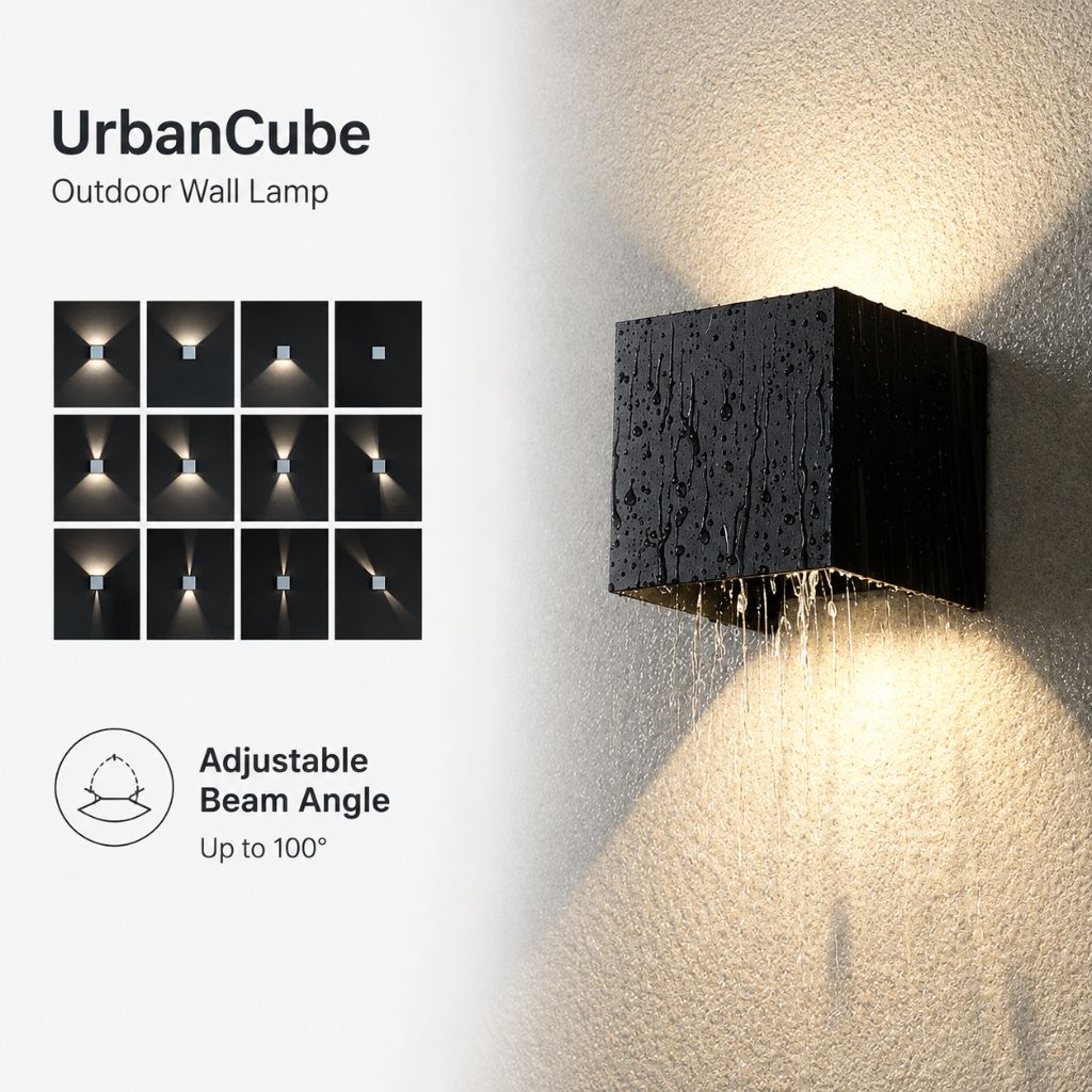 UrbanCube LED Outdoor Wall Lamp - Modern Cube Design & Weatherproof