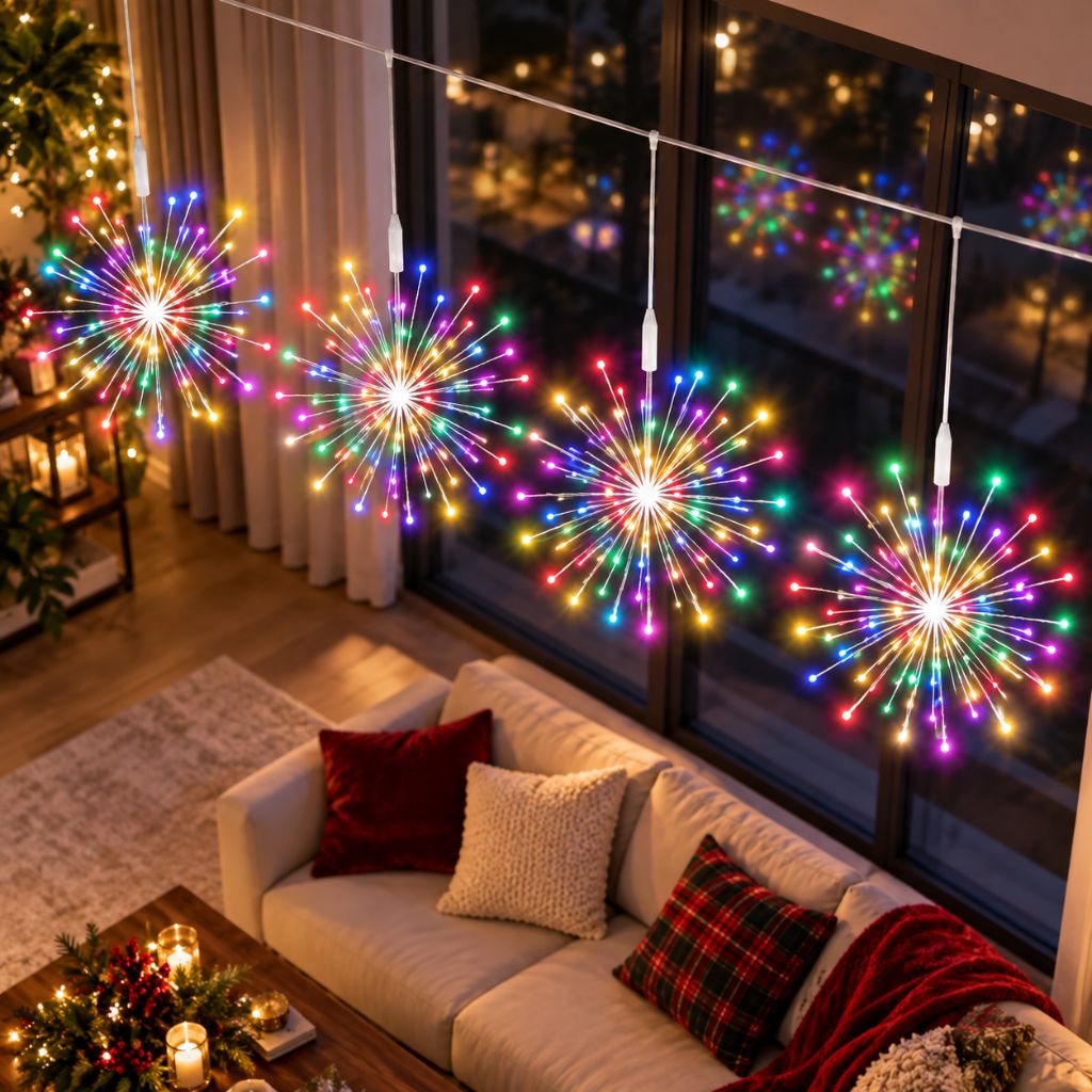 USB LED Starburst Christmas Lights with 8 Lighting Modes