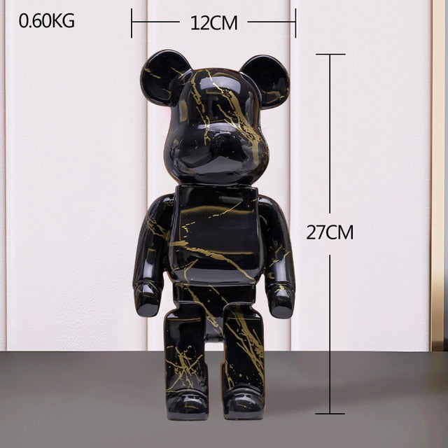 Resin Bear Sculpture with Graffiti Street Art Design