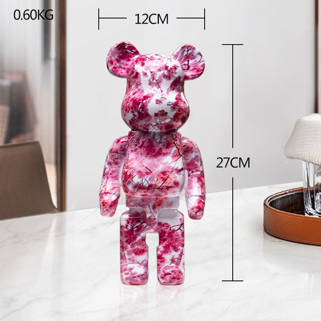 Resin Bear Sculpture with Graffiti Street Art Design