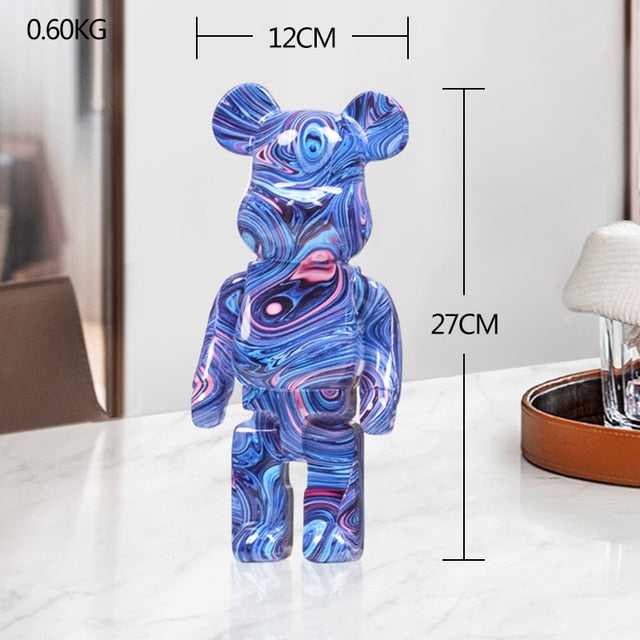 Resin Bear Sculpture with Graffiti Street Art Design