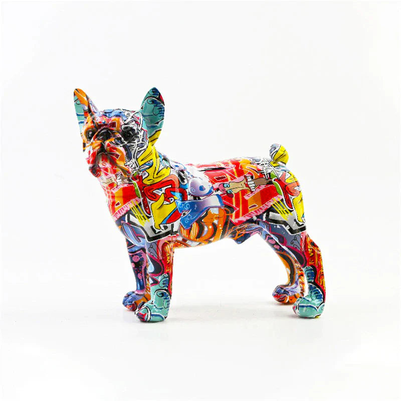 Vibrant Graffiti French Bulldog Statue