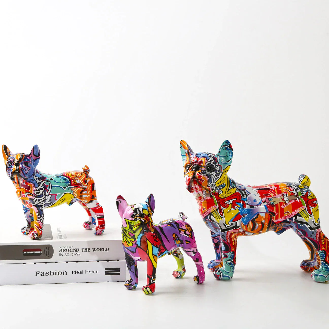 Vibrant Graffiti French Bulldog Statue