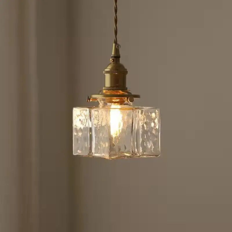 Vintage Glass Stone Pendant Light