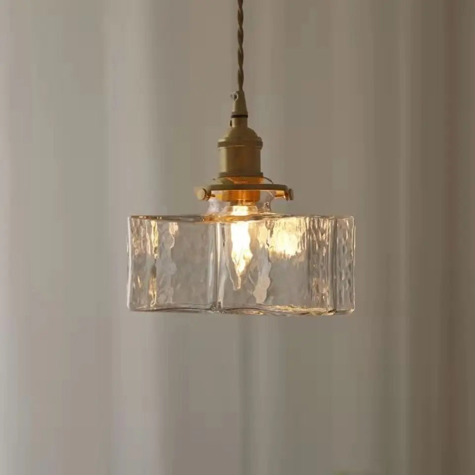 Vintage Glass Stone Pendant Light