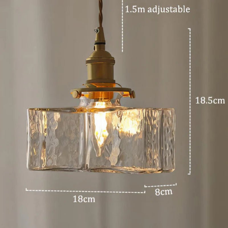 Vintage Glass Stone Pendant Light - Lattea Global