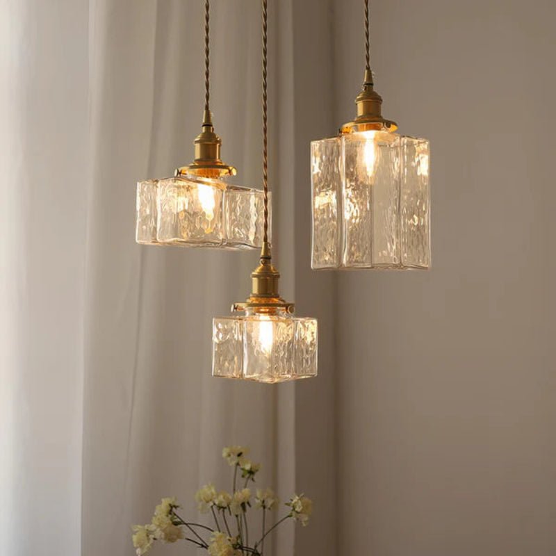 Vintage Glass Stone Pendant Light - Lattea Global