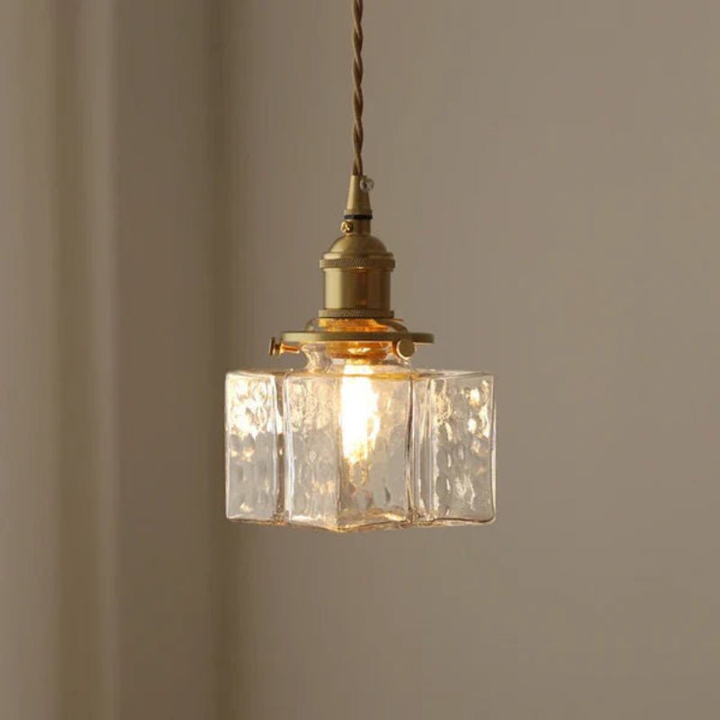 Vintage Glass Stone Pendant Light - Lattea Global