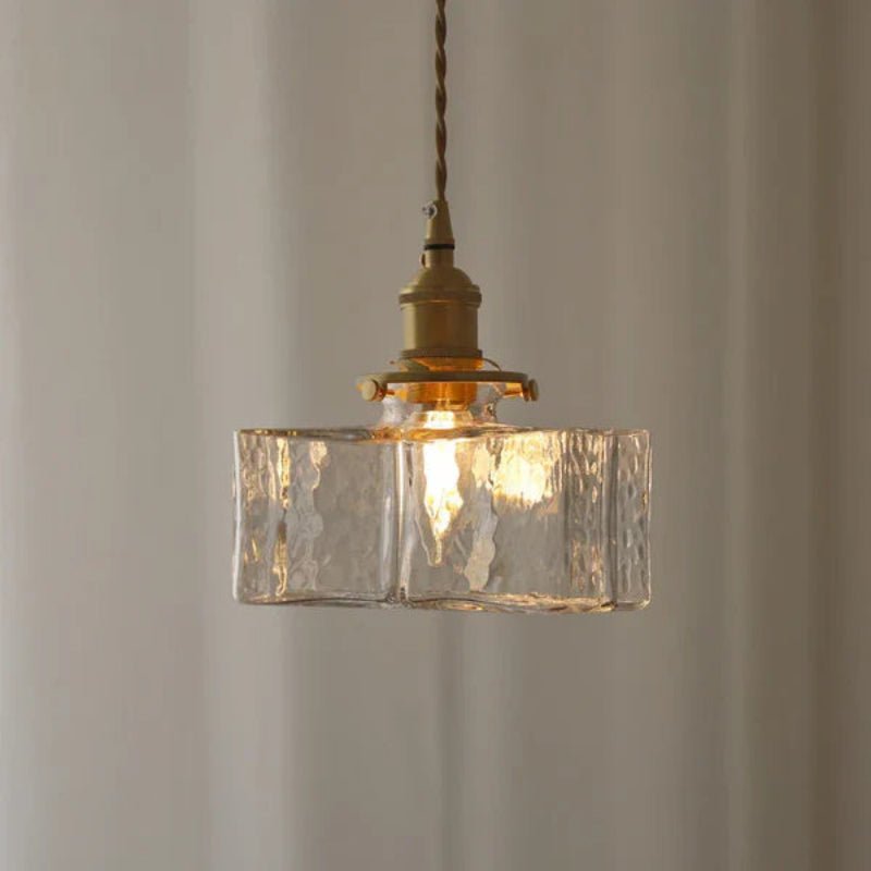 Vintage Glass Stone Pendant Light - Lattea Global