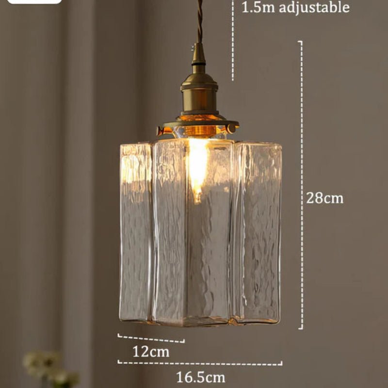 Vintage Glass Stone Pendant Light - Lattea Global