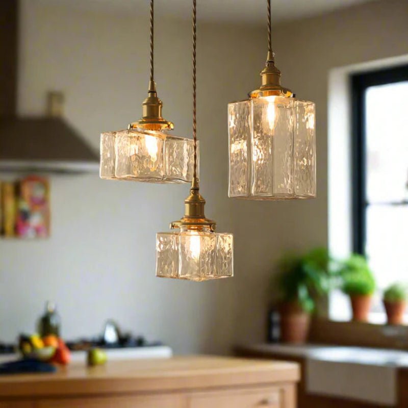 Vintage Glass Stone Pendant Light - Lattea Global