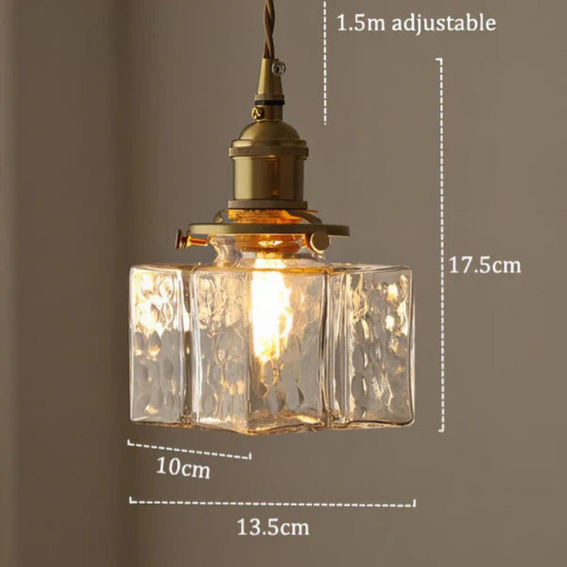 Vintage Glass Stone Pendant Light - Lattea Global