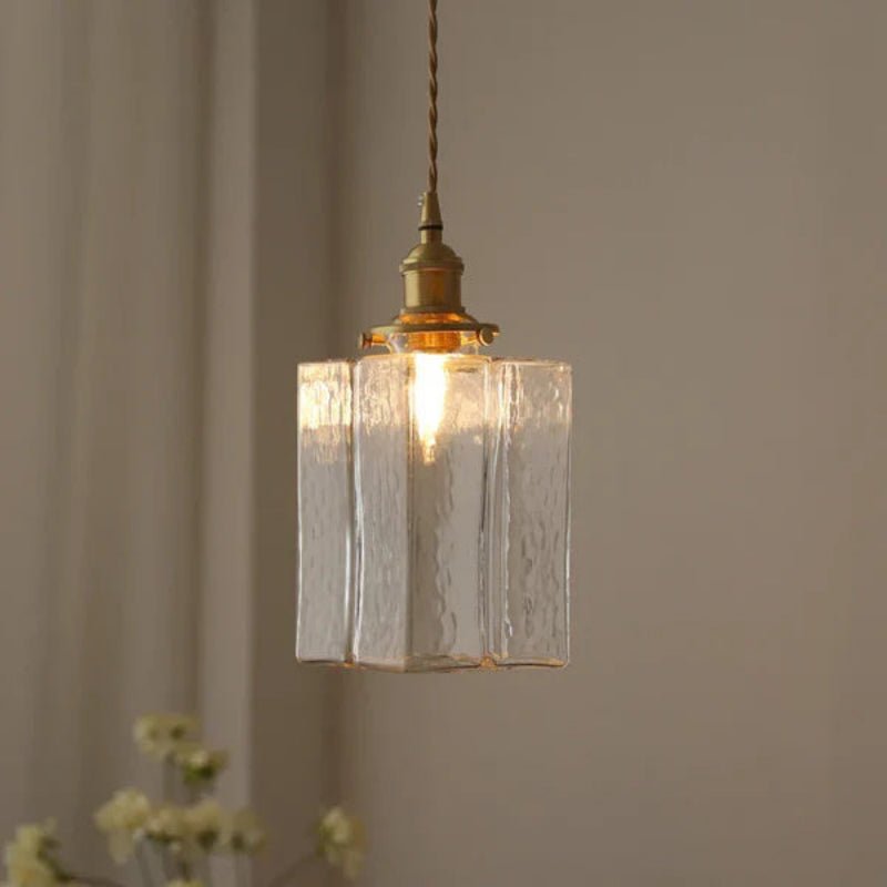 Vintage Glass Stone Pendant Light - Lattea Global