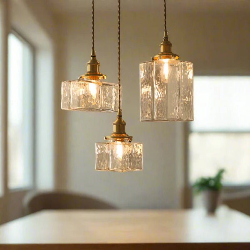 Vintage Glass Stone Pendant Light - Lattea Global