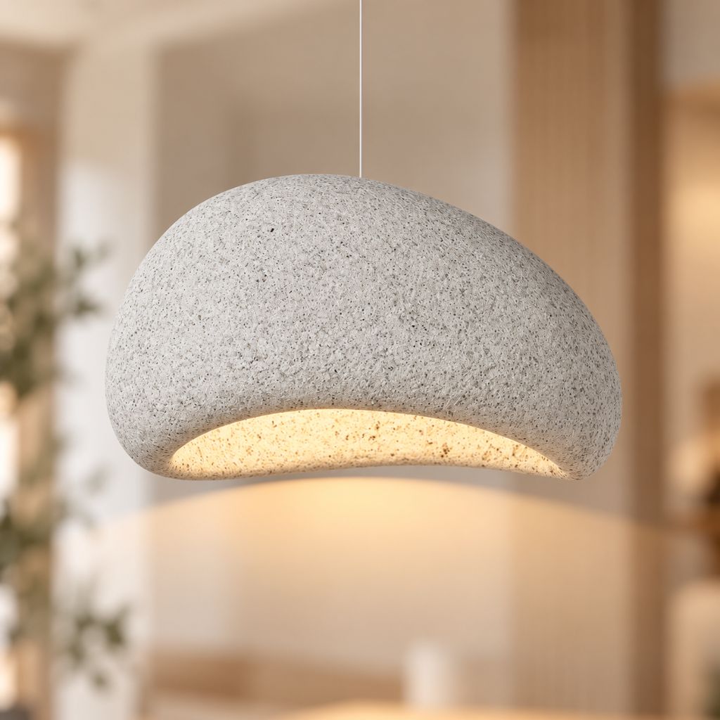 Wabi Sabi Textured Dome Pendant Light with Adjustable Cable