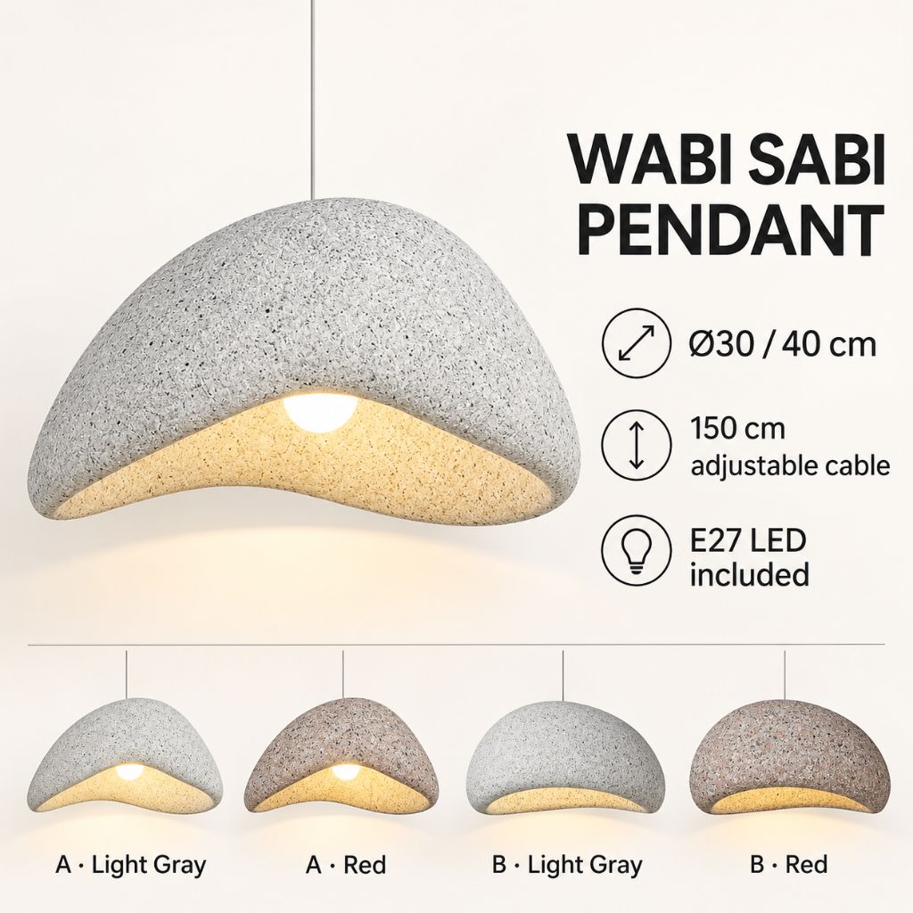 Wabi Sabi Textured Dome Pendant Light with Adjustable Cable