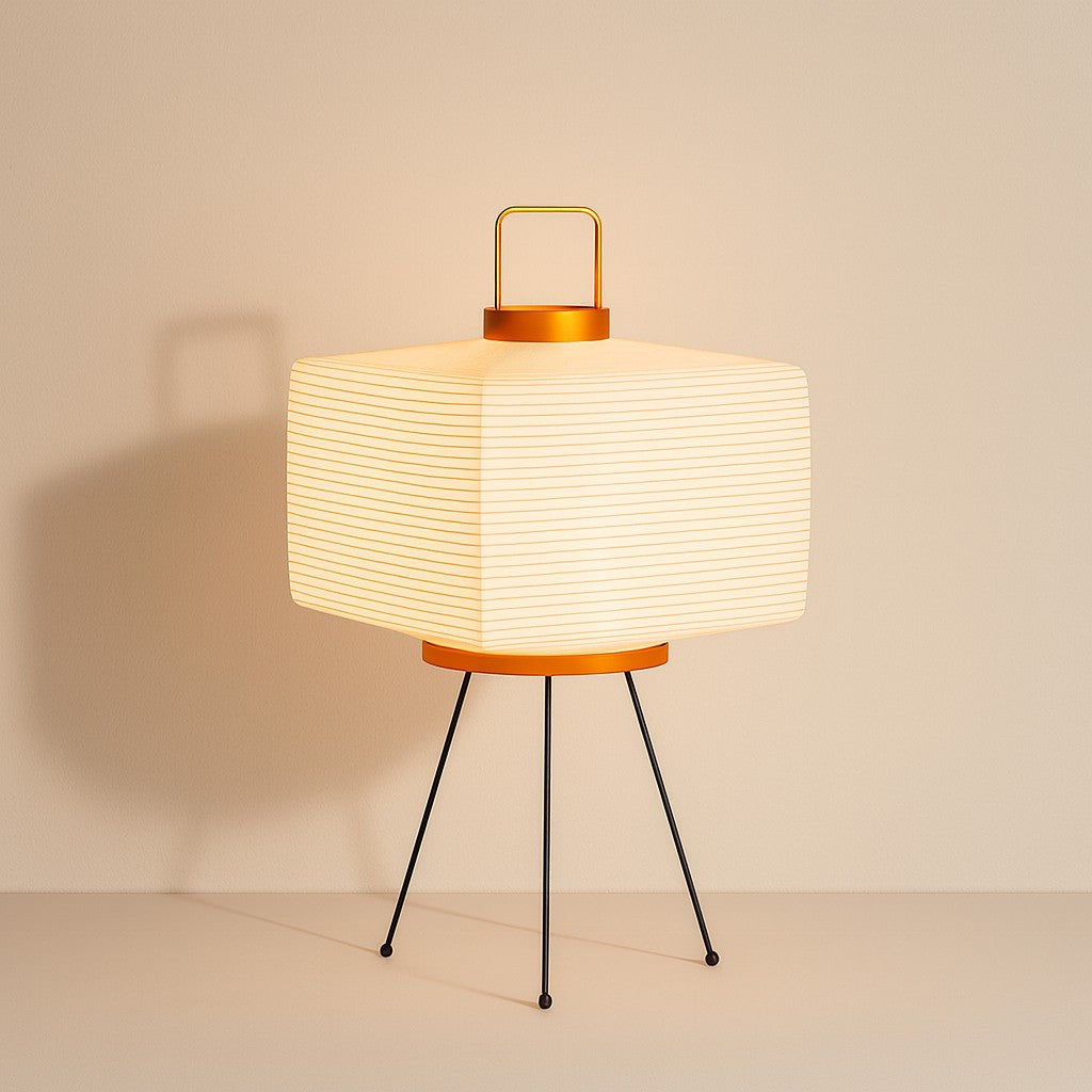 Wabi-Sabi Tripod Rice Paper Floor Lamp