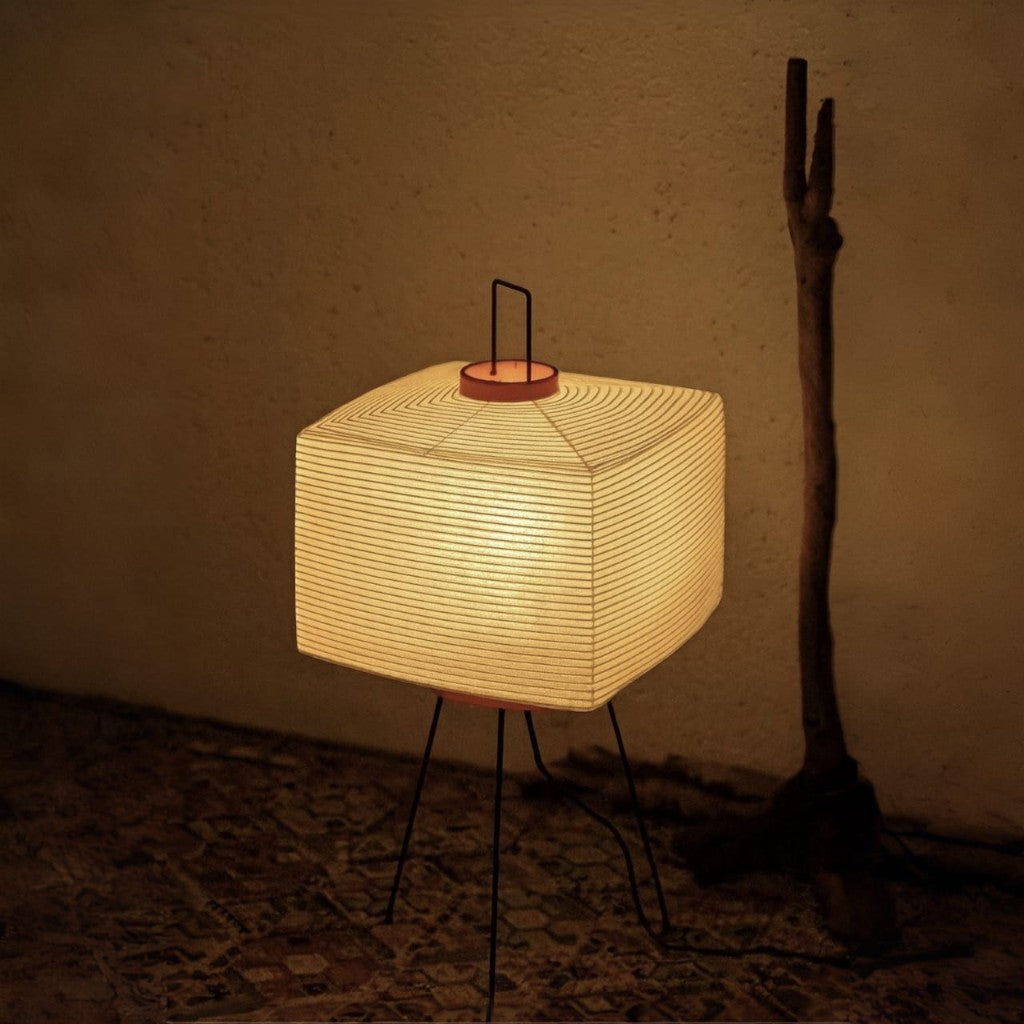 Wabi-Sabi Tripod Rice Paper Floor Lamp