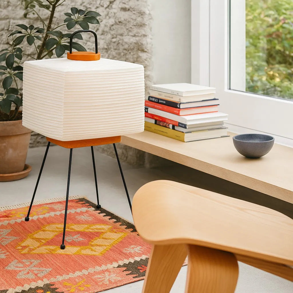 Wabi-Sabi Tripod Rice Paper Floor Lamp