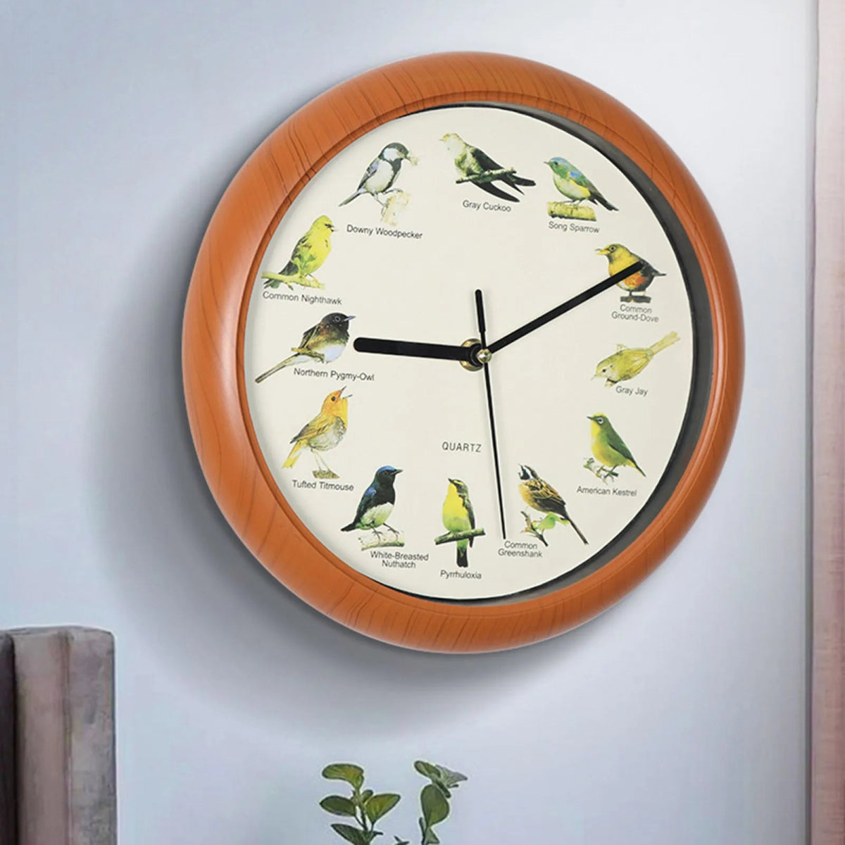 Wall Clock Decorative Timepiece Bird Chirping Sounds - Lattea Global