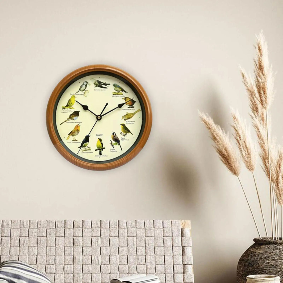 Wall Clock Decorative Timepiece Bird Chirping Sounds - Lattea Global