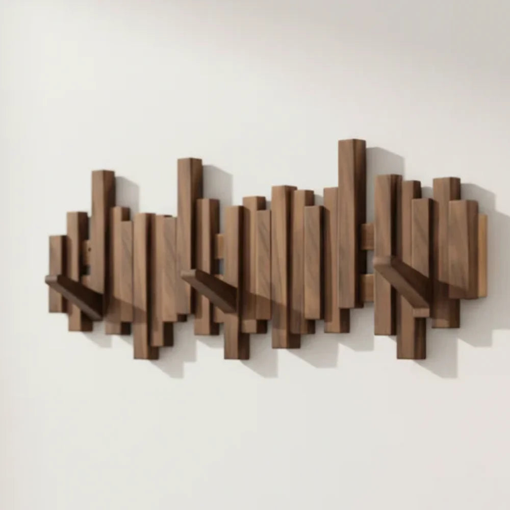 Wall-mounted coat rack premium wood wall hooks