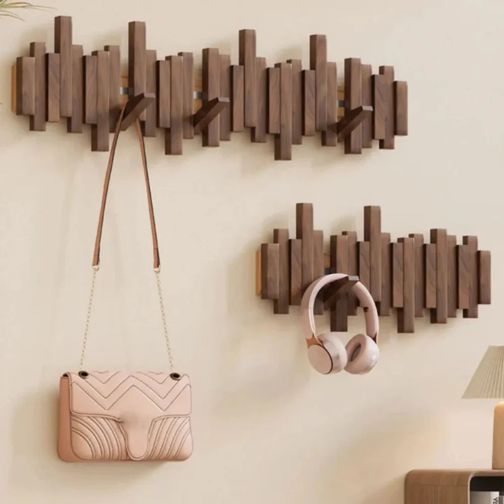 Wall-mounted coat rack premium wood wall hooks – view 6