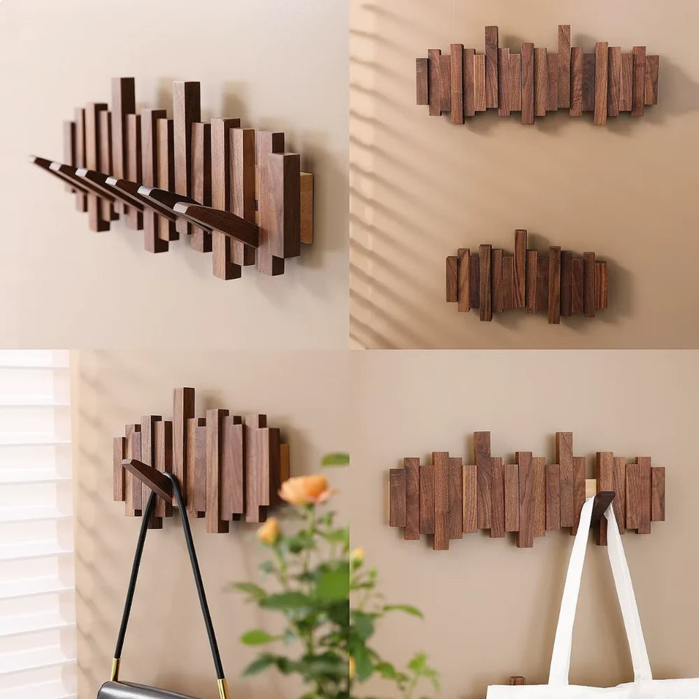 Wall-mounted coat rack premium wood wall hooks – view 7