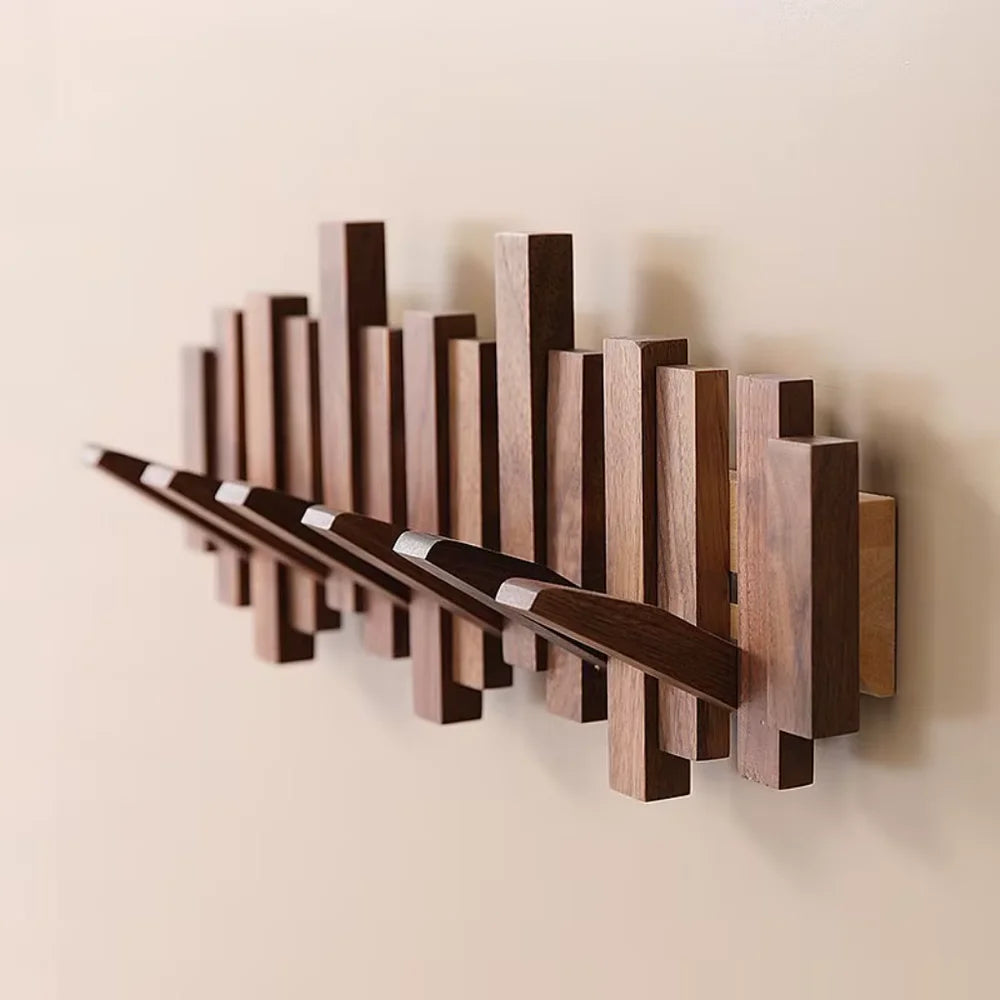 Wall-mounted coat rack premium wood wall hooks – view 8