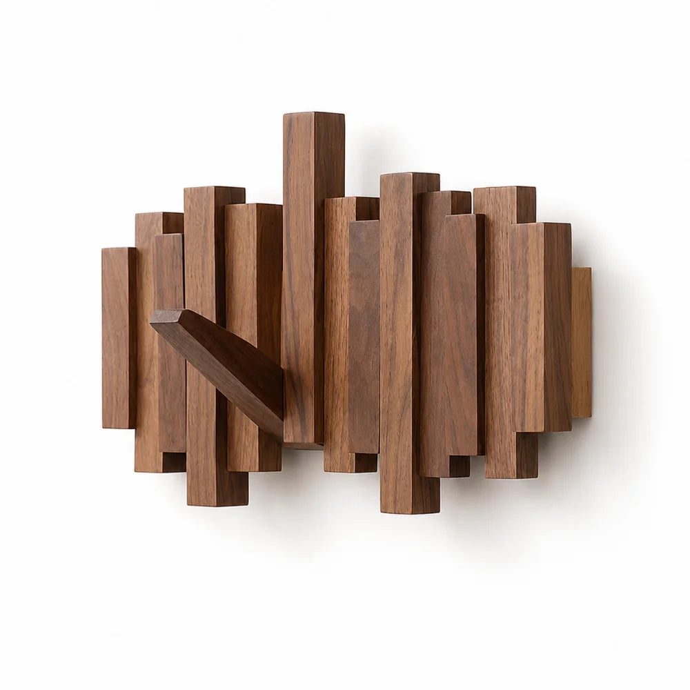 Wall-mounted coat rack premium wood wall hooks – view 10
