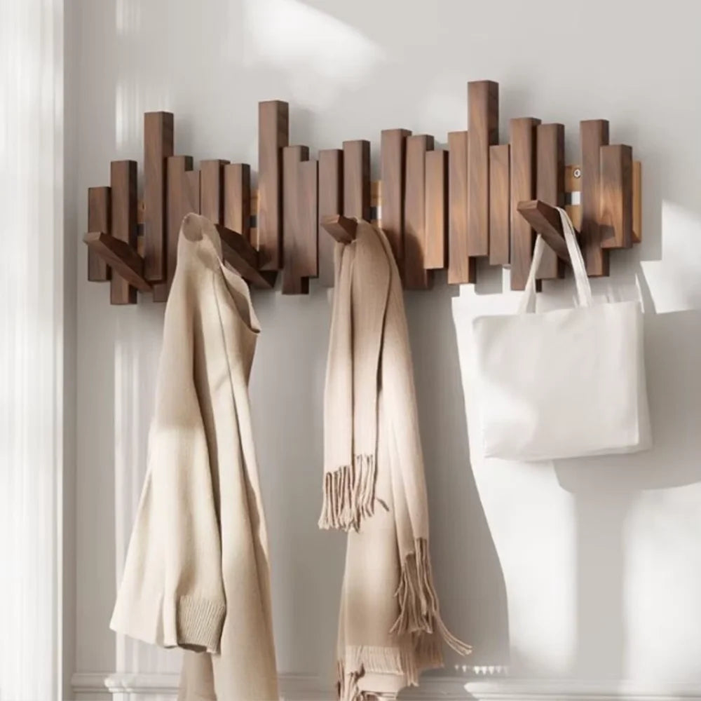 Wall-mounted coat rack premium wood wall hooks – view 15