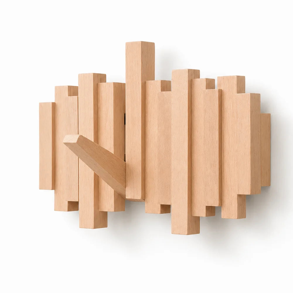 Wall-mounted coat rack premium wood wall hooks – view 21