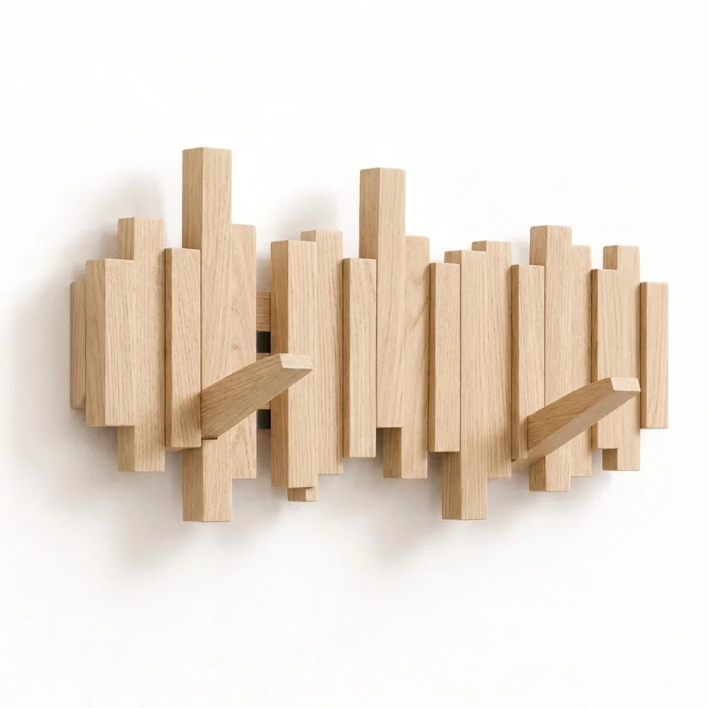 Wall-mounted coat rack premium wood wall hooks – view 22