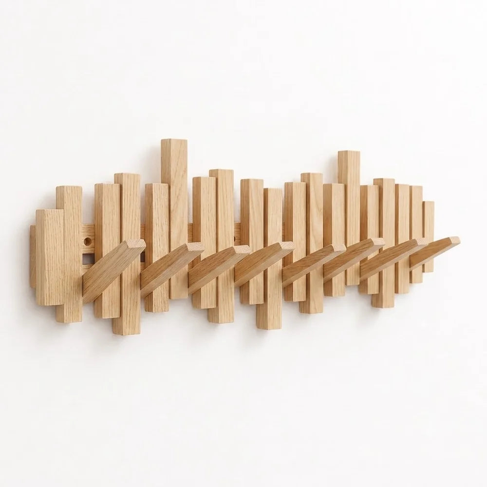 Wall-mounted coat rack premium wood wall hooks – view 24