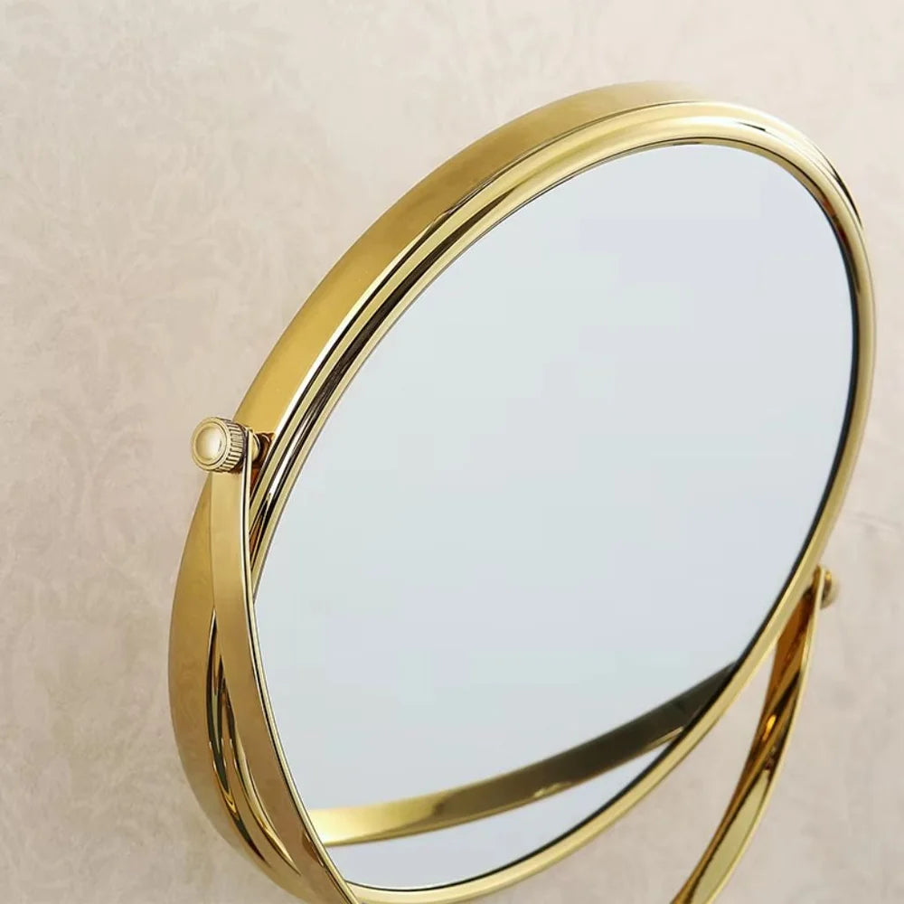 Wall mounted double sided makeup mirror extending folding dual-arm bracket – view 10