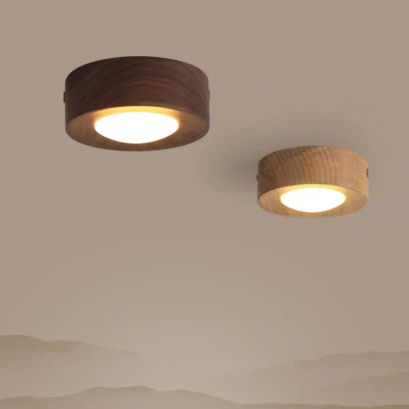 Walnut Wood LED Ceiling Spotlight