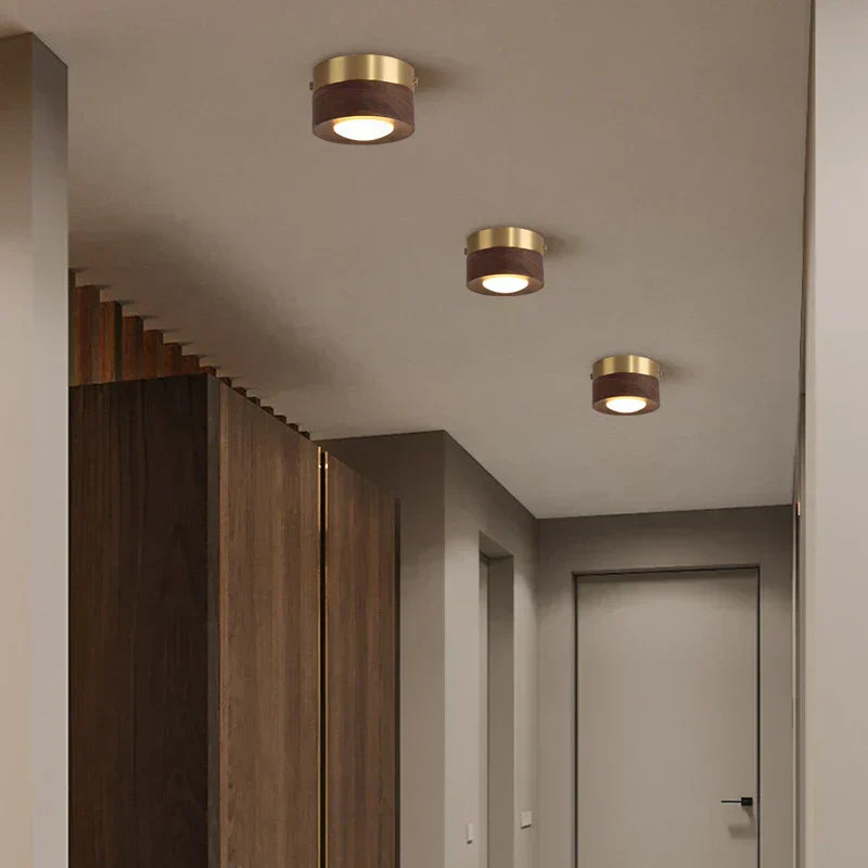 Walnut Wood LED Ceiling Spotlight