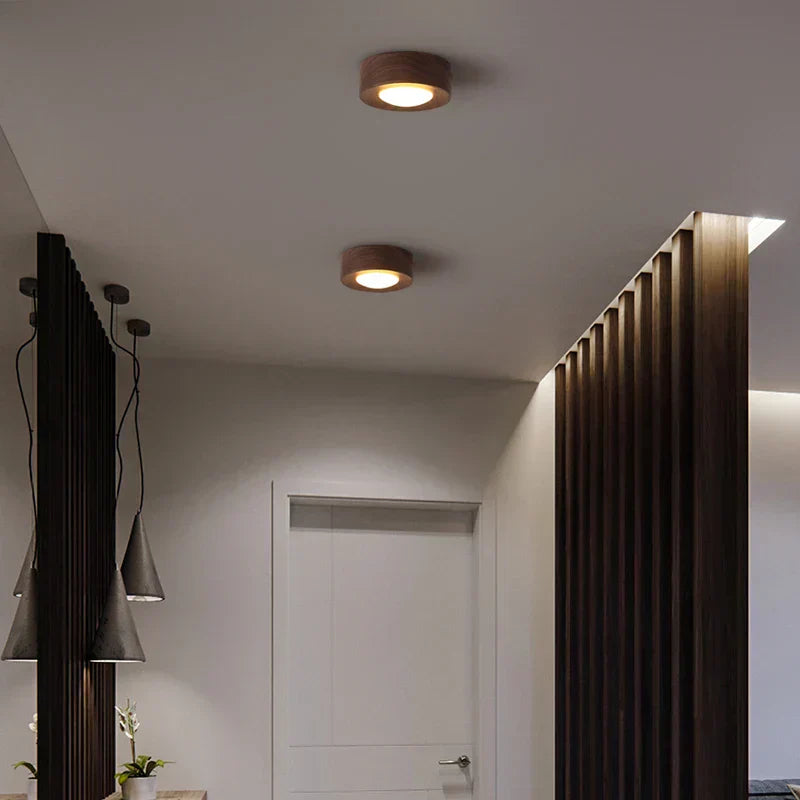 Walnut Wood LED Ceiling Spotlight