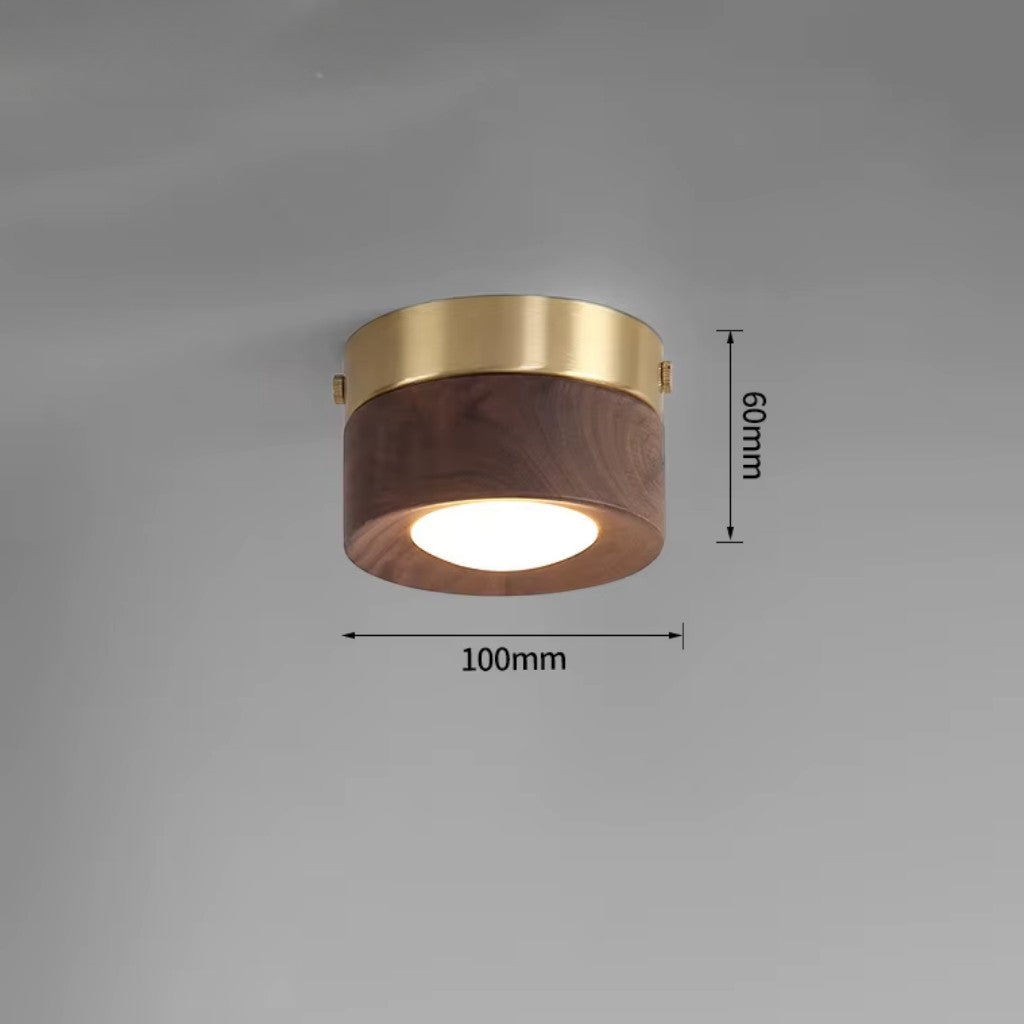 Walnut Wood LED Ceiling Spotlight