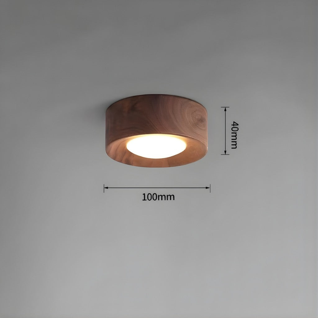 Walnut Wood LED Ceiling Spotlight