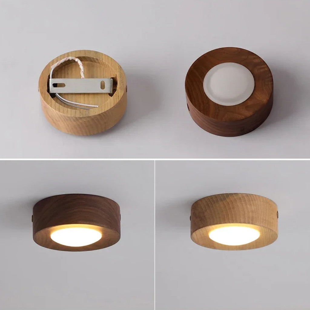 Walnut Wood LED Ceiling Spotlight