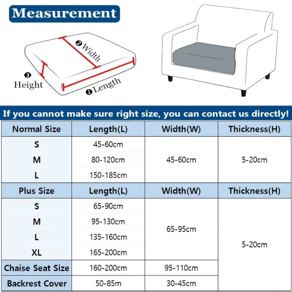 Waterproof Sofa Cushion Cover Stretch Chenille - Non - Slip Elastic Fit - Lattea Global