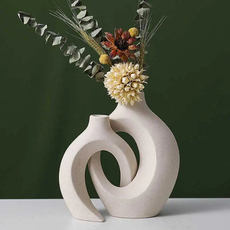 Abstract Ceramic Vase for Floral & Home Decor