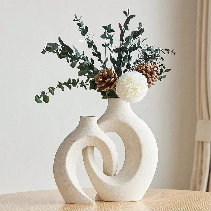 Abstract Ceramic Vase for Floral & Home Decor