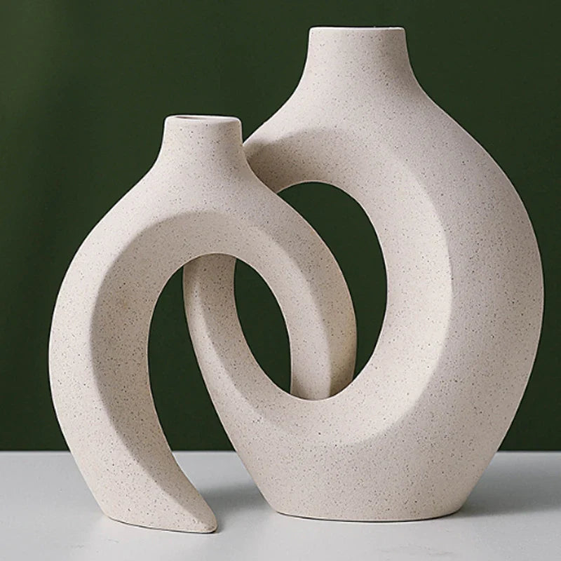 Abstract Ceramic Vase for Floral & Home Decor