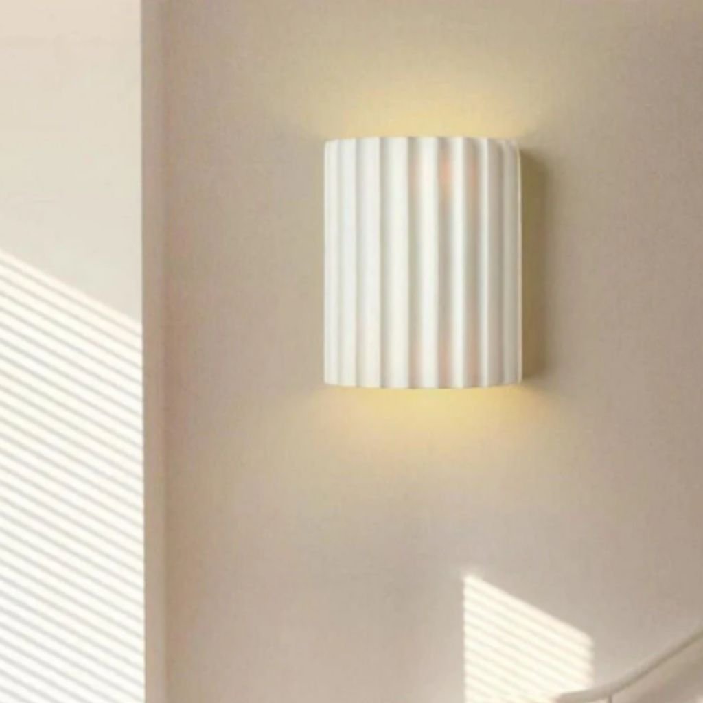 White Nordic Minimalist LED Wall Lamp - Macaron Resin - Lattea Global