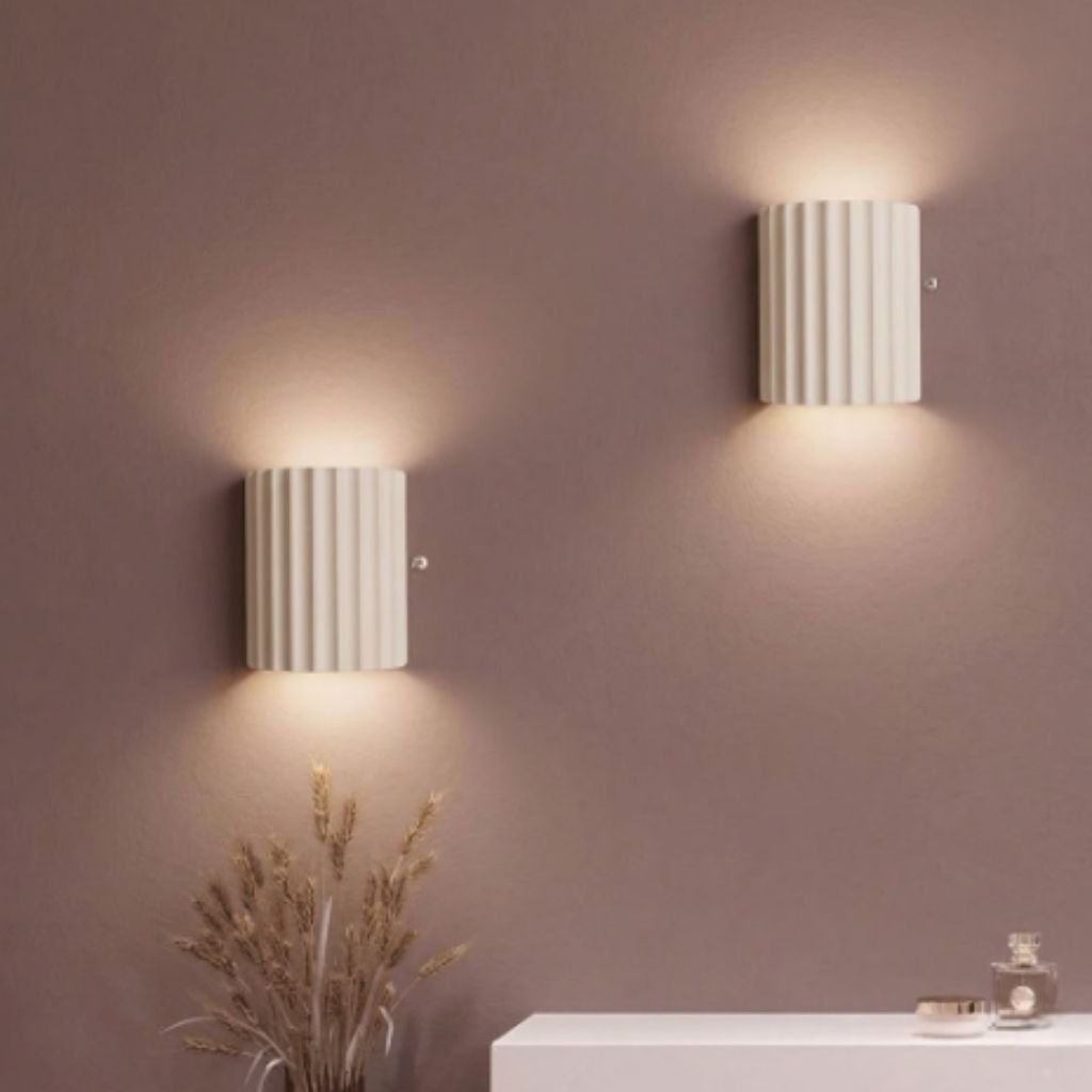 White Nordic Minimalist LED Wall Lamp - Macaron Resin - Lattea Global
