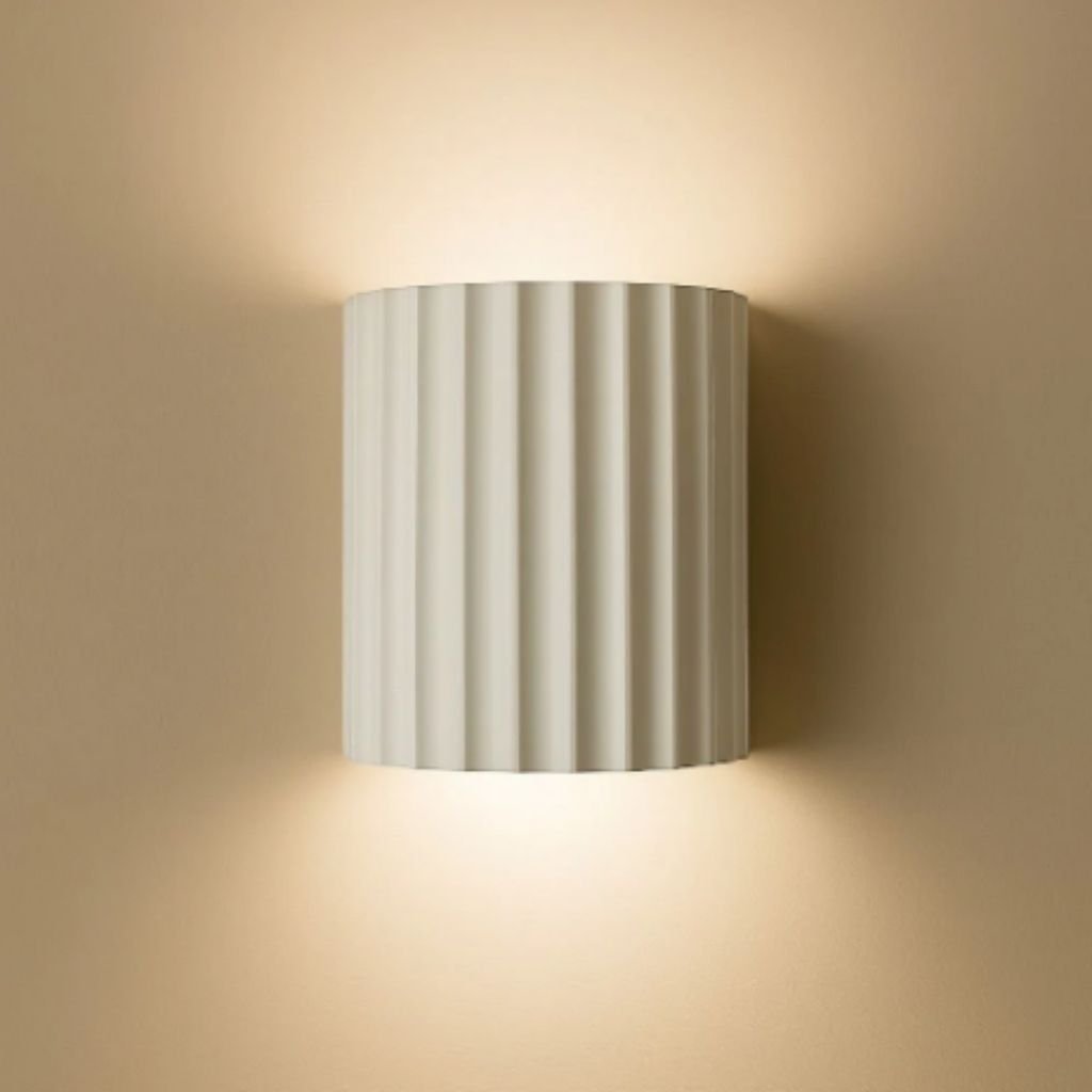 White Nordic Minimalist LED Wall Lamp - Macaron Resin - Lattea Global