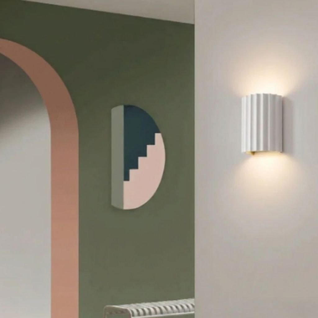 White Nordic Minimalist LED Wall Lamp - Macaron Resin - Lattea Global